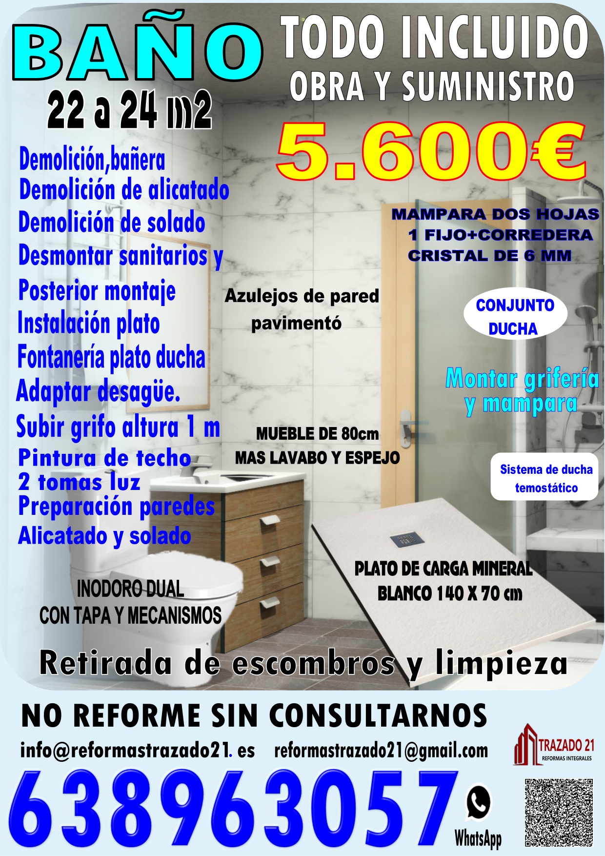 Baño Completo Todo Incluido 5.600